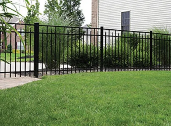 The Puppy style of aluminum fence is specifically designed for pet owners